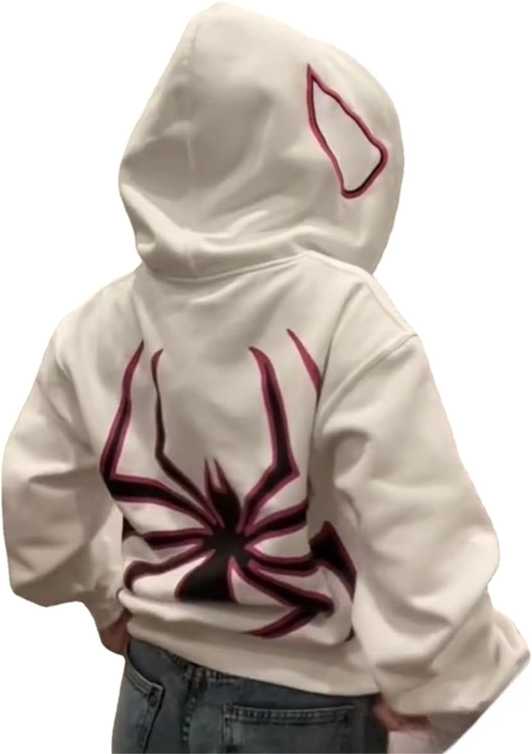 Women Men Zip Up Y2k Oversized Hoodie Spider Graphic Full Zipper Sweatshirt Teen Girls Grunge Streetwear Jacket
