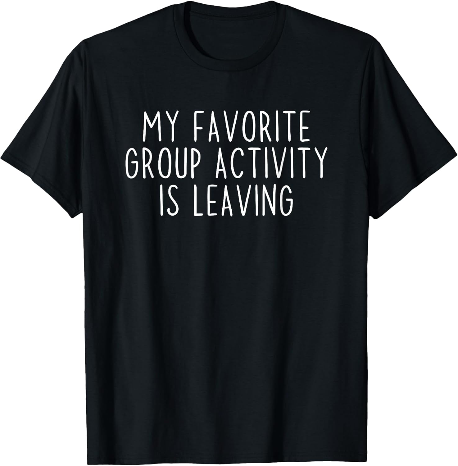 Funny Introvert Antisocial Sarcastic Humorous Black Unisex-Adults Small Cotton 65% Polyester 35% Short Sleeve Classic Fit Crew Neck T-Shirt