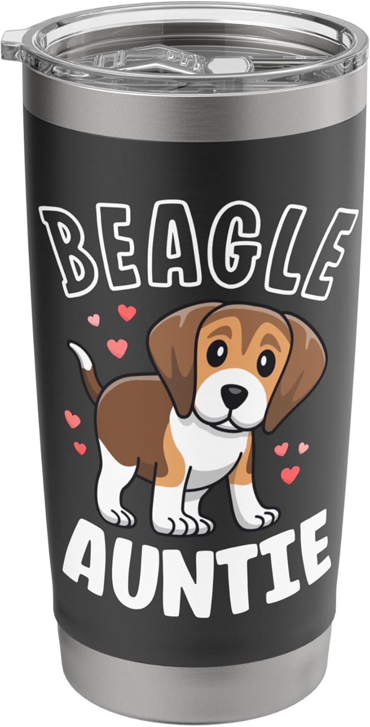 Beagle Aunt Gift Dog Love My Beagle Auntie Shirt Women Stainless Steel Insulated Tumbler