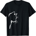 Cute Cat Mom Dad Lover Motif Design Silhouette Drawing T-Shirt