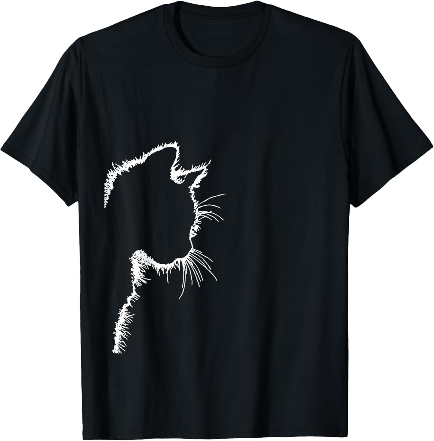 Cute Cat Mom Dad Lover Motif Design Silhouette Drawing T-Shirt