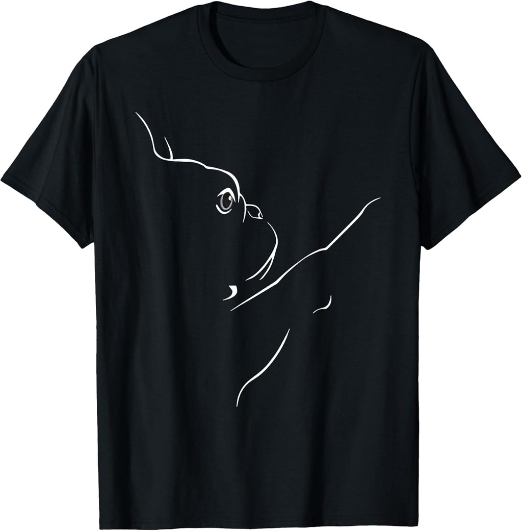 French Bulldog Illustration Line Art Bulldog Lovers T-Shirt