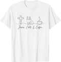 Christian Jesus Cats Coffee Cat Caffeine Lover Religious T-Shirt
