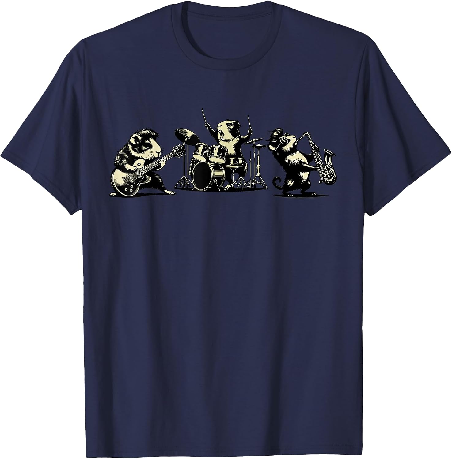 Funny Retro Guinea Pig Rock Music Design