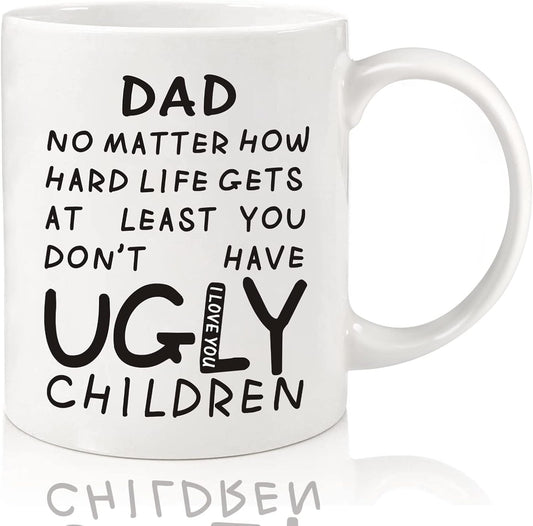 Fathers Day Dad Gifts from Daughter Son Wife: 11oz Funny Coffee Mug for Dad Unique Birthday Gifts for Father Husband Men Him Personalized Christmas Anniversary Retirement Presents for Daddy Stepfather