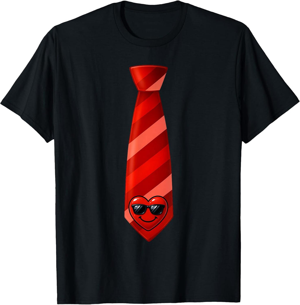 Funny Heart Necktie Valentine Shirts Kids Boy