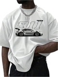 Men's Letter Graphic Tee Casual Short Sleeve Round Neck Summer Shirt Streetwear Top
