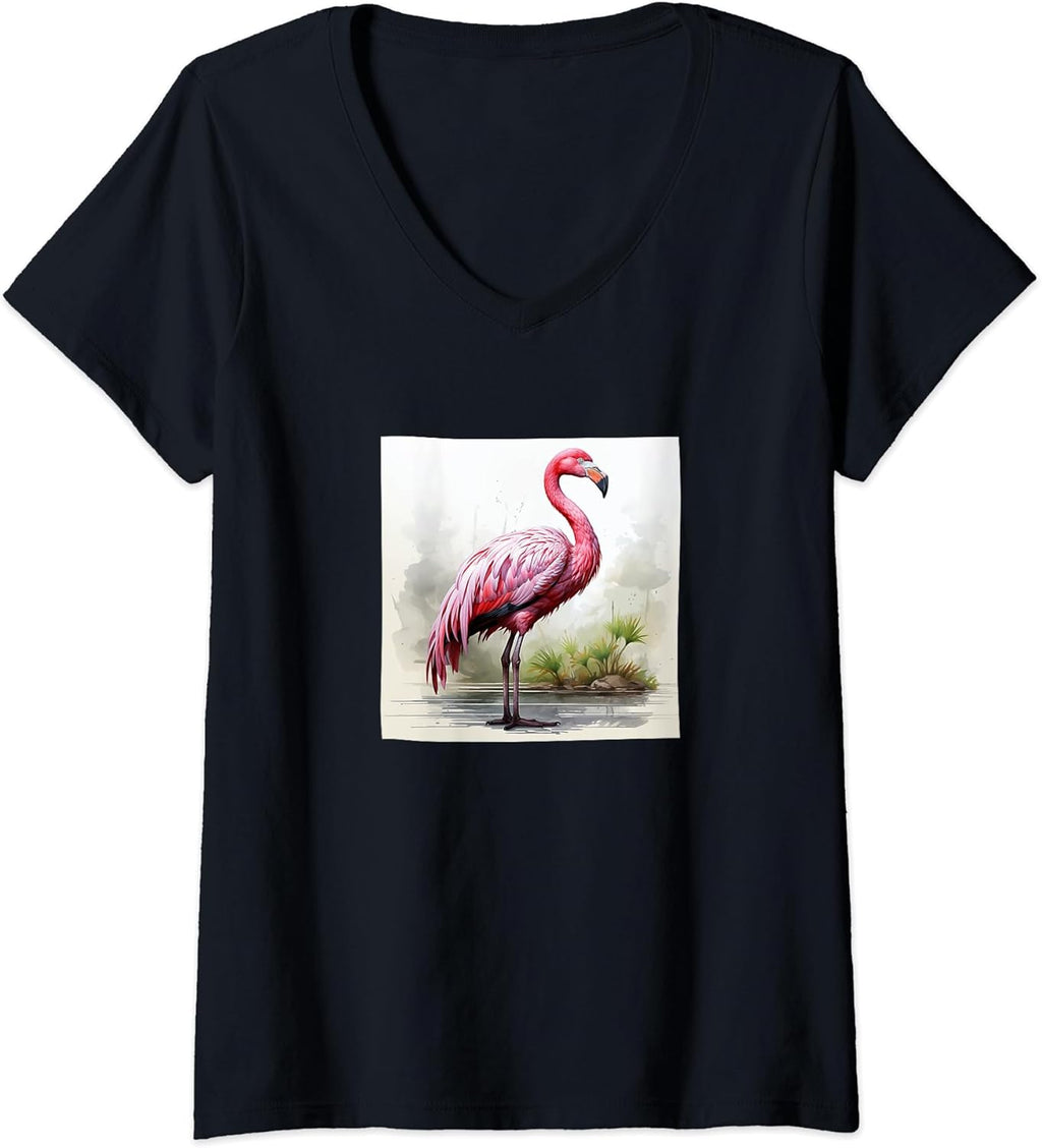 Flamingo Watercolor Flowers Merch