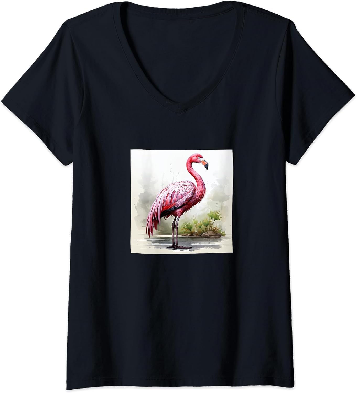 Flamingo Watercolor Flowers Merch