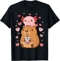 Cute Capybara Axolotl Valentine Tees