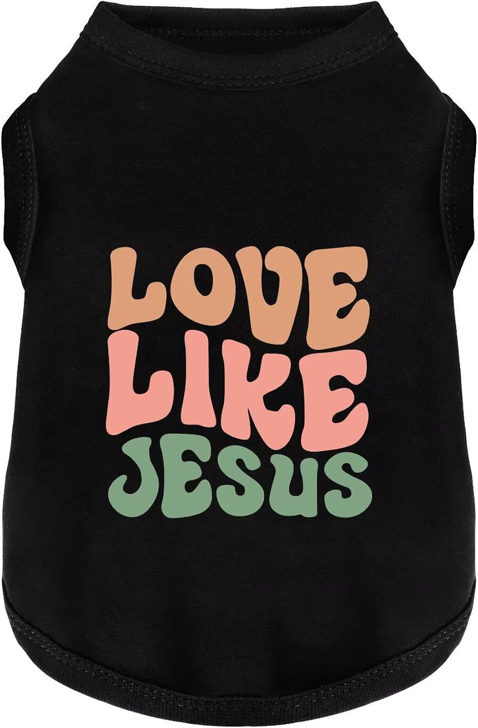 Discover Cozy Cotton Canine Wear: Soft, Lightweight, and Breathable Dog Shirt Vest with Eye-Catching Graphics(Love Like Jesus), Keeping Your Furry Friend Warm and Comfy! Black 4XL