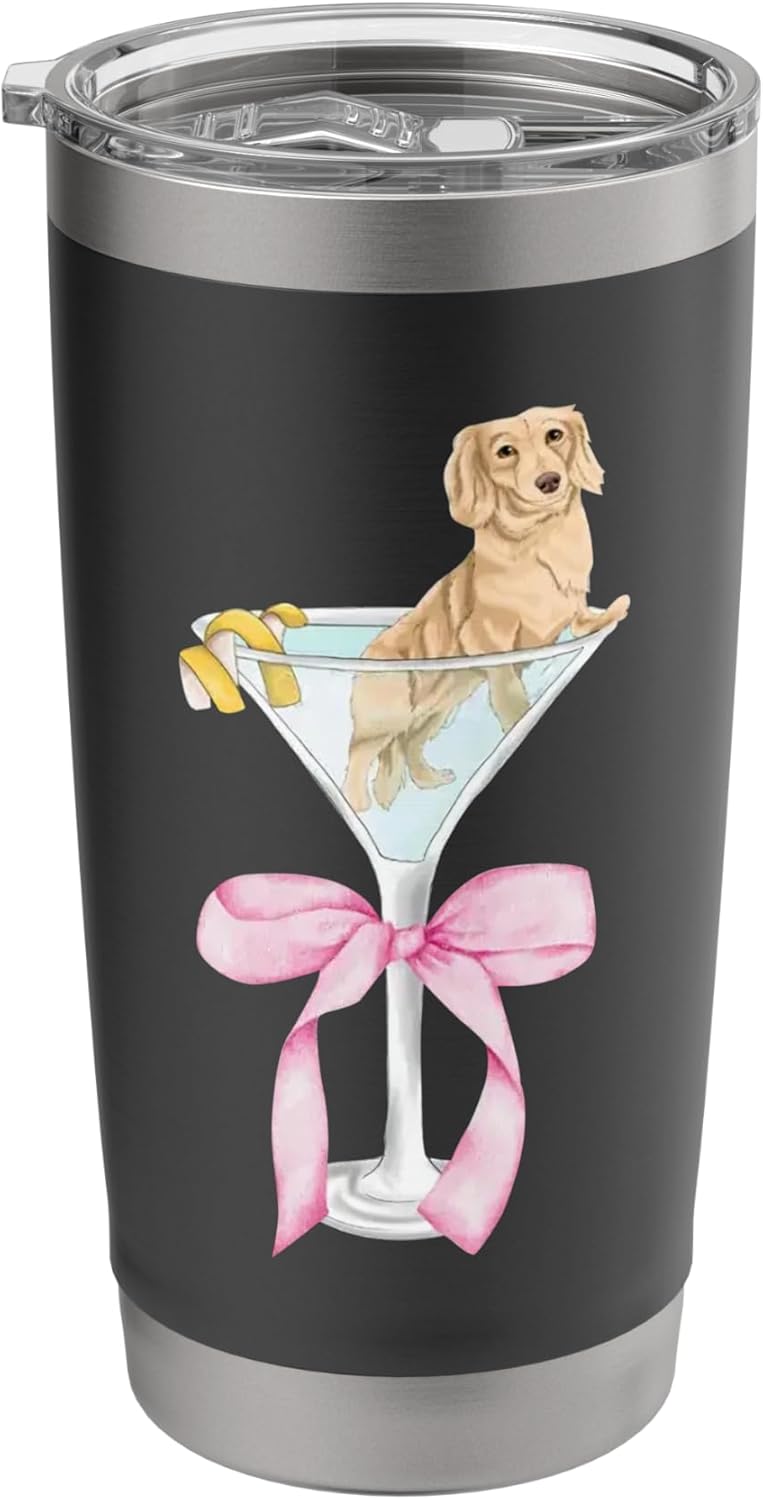 Coquette Martini Glass Dog Lover Shirt For Women
