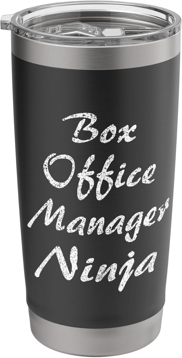 Box Office Manager Tshirt Occupation Work Stainless Steel Insulated Tumbler
