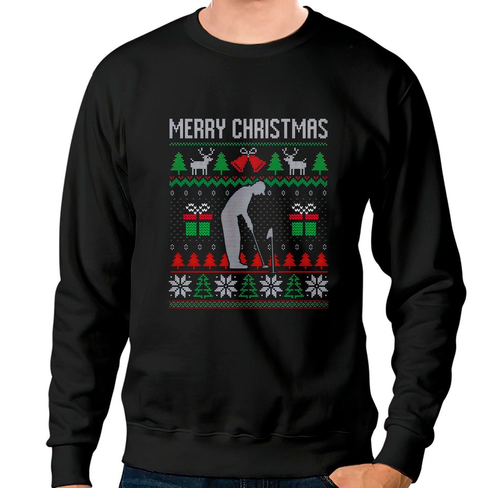 Ugly Merry Christmas Golf Santa Xmas Costume Gift Sweatshirt