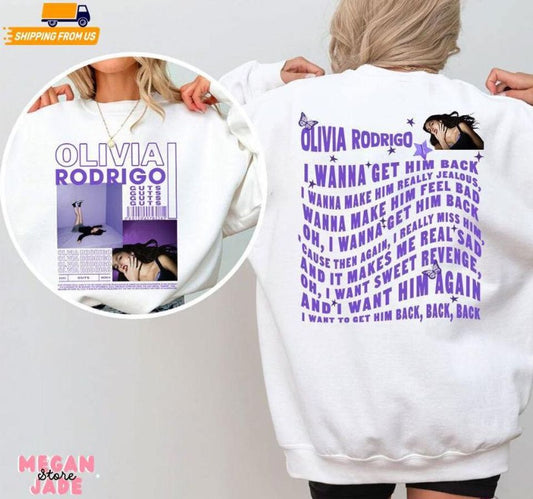 Olivia Rodrigo Guts Tour 2024 2 Sides Shirt, Guts World Tour 2024 Tee, Music Concert Sweatshirt, Olivia Rodrigo Fans Gift, Gift For Her
