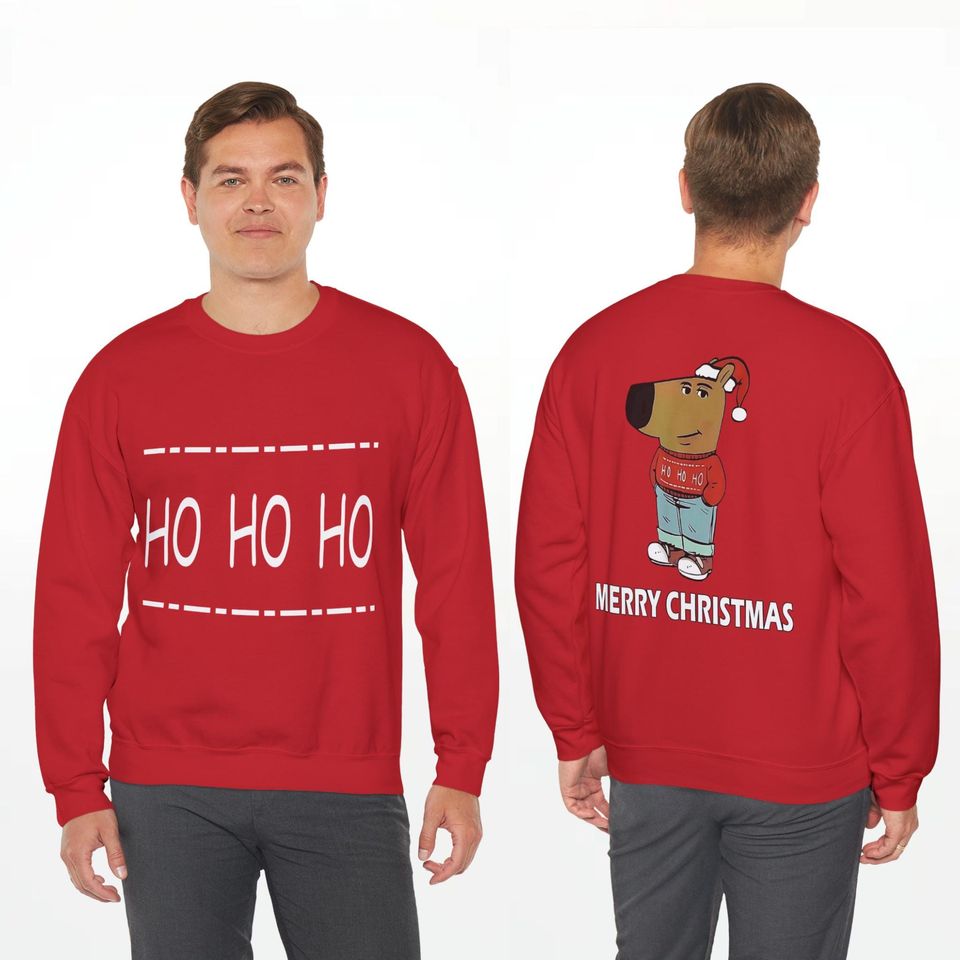 Just a Chill Guy Red Christmas Sweater - Cozy Crewneck Sweatshirt for Kids, Fun Holiday Apparel, Perfect Gift for Christmas Fans