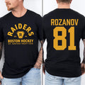 Ilya Rozanov 81 Boston Hockey shirts, Hudson Williams Connor Storrie Shirt,