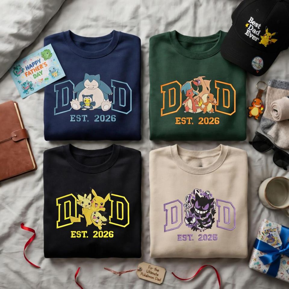 Personalized Pekodad Embroidered Sweatshirt, Custom Anime, First Father's Day Gift for Dad