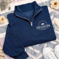 Custom Logo Embroidered Quarter Zip Sweatshirt, Personalized Company Pullover, Business Team Uniform Quarter Zip Sweater
