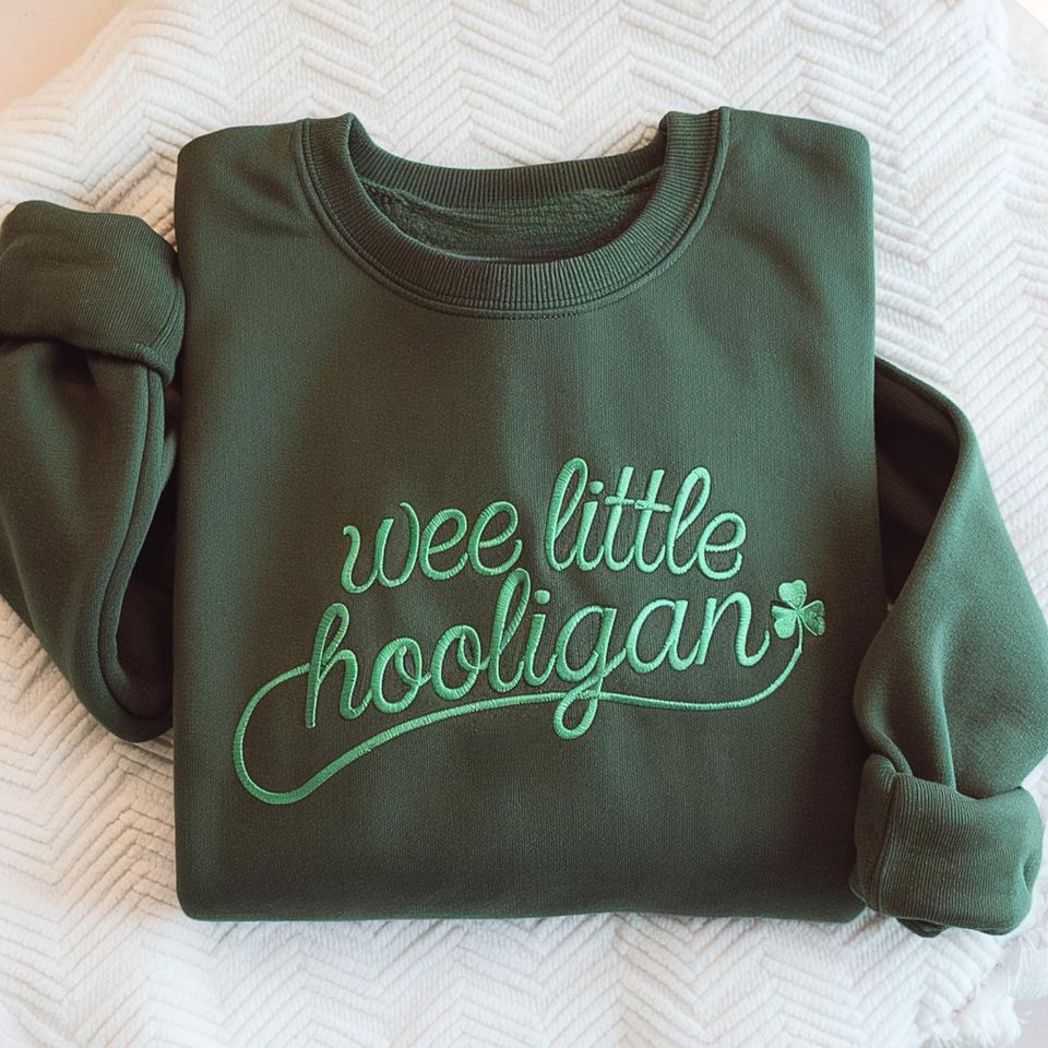 Embroidered Wee Little Hooligan Toddler Sweatshirt, St Patrick's Day Kids Shirt