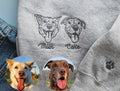 Embroidered Sweatshirt Custom Dog Mom Christmas Gift Dog Lover Crewneck Cat Lover Personalized Dog Dad Gift Pet Portrait Gift Sweatshirt