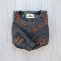 VINTAGE CUSTOM CREW + Custom Embroidered Hand Distressed Crew Neck Sweatshirt