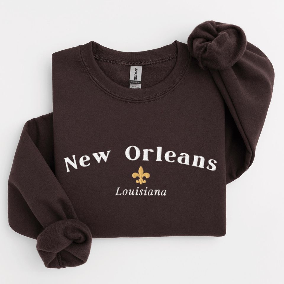 Embroidered New Orleans Crewneck Sweatshirt, Saints Sweater
