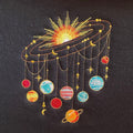 Starry Night Sky Sweatshirt with Embroidered Solar System, Celestial Sweater, Gift For Space and Astronomy Lovers, Cozy Stargazing Top
