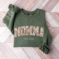 Custom Embroidered Momma Sweatshirt, Momma Floral Applique Sweatshirt, Mama Sweatshirt, Gifts For Nana, New Grandma Gifts, Mom Hoodies