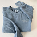Comfort Colors Custom Logo Embroidered Crewneck Sweatshirt - Sweater Pullover - Simple Minimal - Custom Text Personalized Phrase