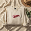 Hot Mess Embroidered File, Cute Sassy Quote Sweater, Minimal Aesthetic Cozy Top, Neutral Funny Design