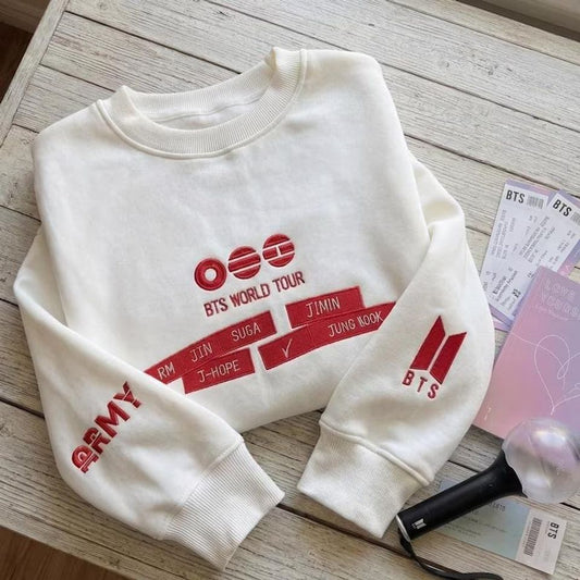 Embroidered Kpop World Tour Sweatshirt & Hoodie, Arirang Inspired Design, Concert Outfit, Fan Gift