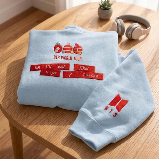 BTS's World Tour 2026 Embroidered Sweatshirt for Kpop Fans