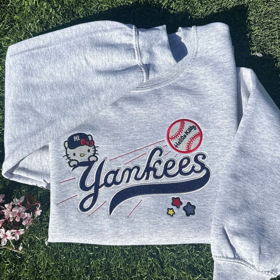 Embroidered Kitty New York Baseball Sweatshirt
