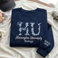Personalized Embroidered Graduation Sweatshirt, Custom University Name, Monogram Floral Embroidery, Class of 2026 Tee, College Gift for Her
