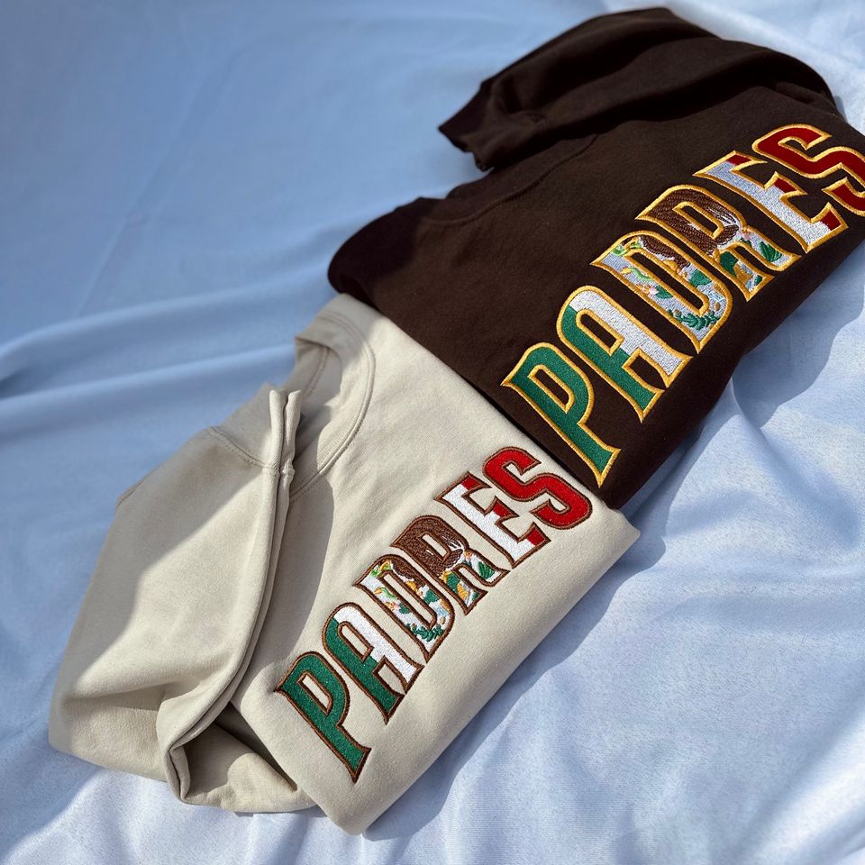 Embroidered Padres Mexico Flag Sweatshirt - San Diego Baseball Team