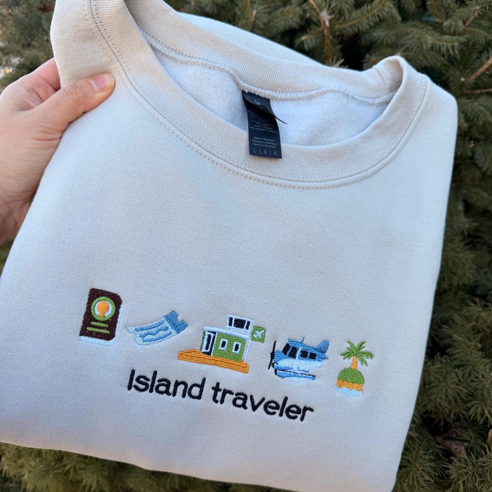 Island Traveler Animal Crossing Inspired Sweatshirt Embroidered