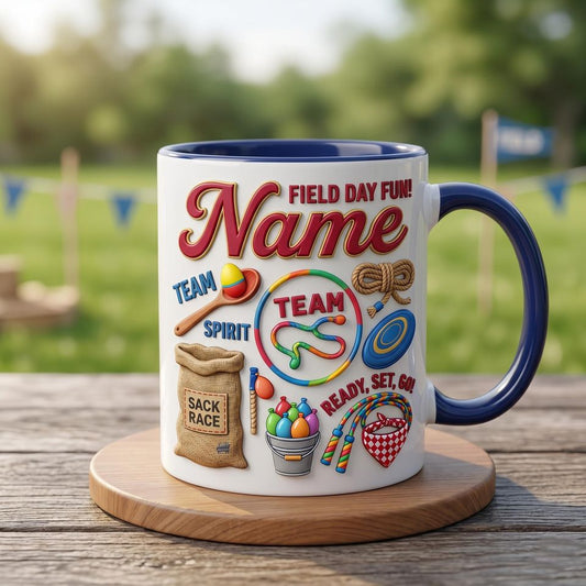 3D Embossed Accent Mug - Personalized Kids School Sports Gift