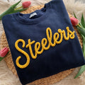 Chenille Yarn Embroidered Sweatshirt with Fuzzy Letter and Custom Mascots
