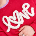 Chenille Yarn Embroidered Valentine Sweatshirt — Fuzzy 'Love' Sweatshirt