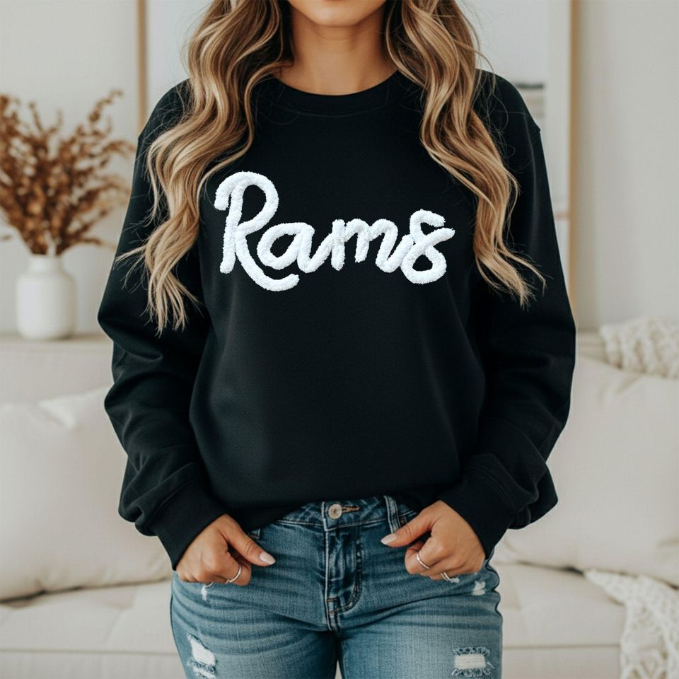 Rams Chenille Embroidered Sweatshirt - Game Day Activewear