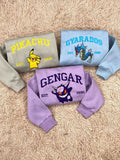 Custom Embroidered Poke Sweatshirt, Persionalized Anime Characters Sweatshirt, Anime Gift for Her Him, 90s Cartoon Crewneck, Pocket Beast