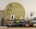 Textured Boho Circle Wall Sticker - Premium Fabric Decal for Minimalistic Interior, Peel and Stick Removable Design