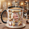 Hairstylist Mug 3D, Faux 3D Effect Mug, Personalized Hairdresser Coffee Cup, Custom Name Salon Gift