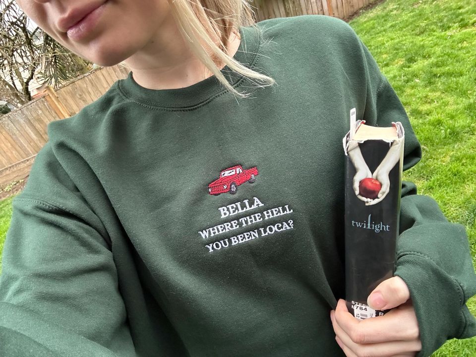 Where You Been Loca Quote Embroidered Sweatshirt