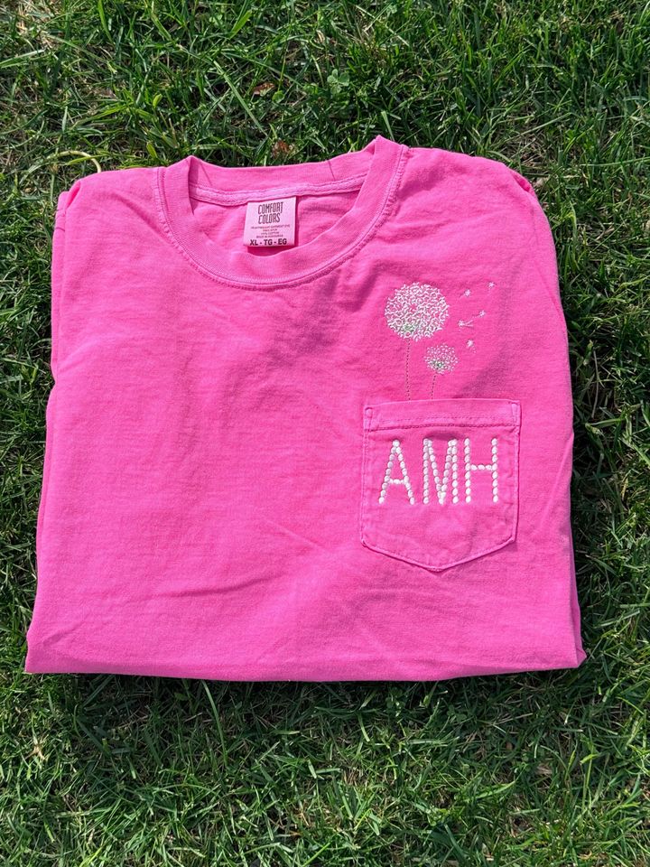 Dandelion Monogrammed Pocket Tee
