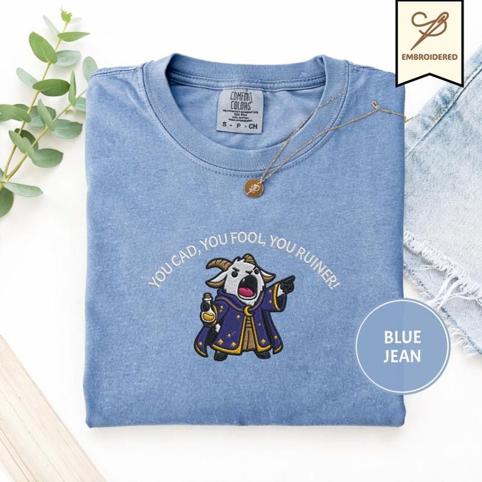 Embroidered Prepotente Shirt, You Cad You Fool You Ruiner, Dungeon Crawler Carl Comfort Colors 1717, Funny Bookish Tshirt, DCC Fan Merch
