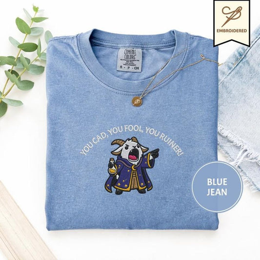 Embroidered Prepotente Shirt, You Cad You Fool You Ruiner, Dungeon Crawler Carl Comfort Colors 1717, Funny Bookish Tshirt, DCC Fan Merch