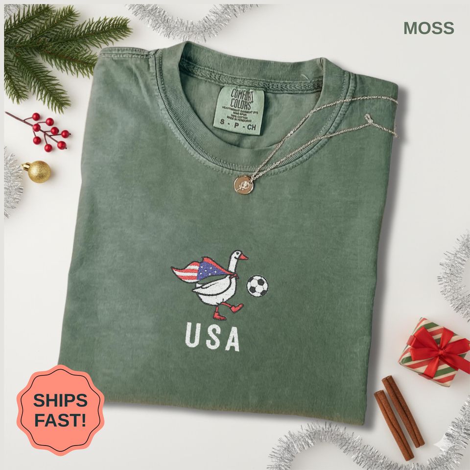 Embroidered Team USA Soccer T-Shirt