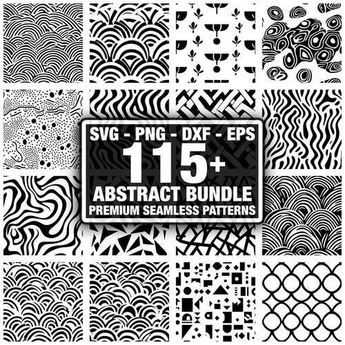 Abstract Shape Patterns SVG Bundle | Geometric Seamless Digital Paper Set for Fabric, Crafts, Printing & Design Projects